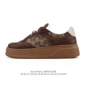 公司级 Gucci 古驰 百搭休闲运动板鞋。明星同款 小红书爆款老花 小白鞋 厚底增高男女士运动鞋 帆布织物鞋面真标 Ss新色，经典高奢品牌Gucci古驰 复古