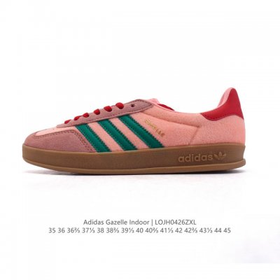 公司级 阿迪达斯 Adidas Originals Gazelle Indoor复古三叶草防滑透明橡胶板鞋经典运动鞋。这款经典鞋,忠于原版设计,缀撞色三条纹和鞋