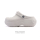 Crocs 沙滩洞洞鞋 女士休闲厚底增高凉拖鞋 卡骆驰明星同款 厚底增高沙滩鞋 选择尺码时 建议选大一码 脚感更舒适 家居休闲一式两用拖鞋 白敬亭同款，坡跟设计