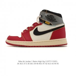 耐克 男女款运动板鞋 Nike Air Jordan 1 Retro High Og 乔丹一代Aj1 乔1 Aj1 篮球鞋复刻运动鞋。皮面高帮板鞋的设计灵感源自