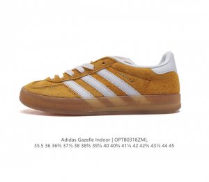 阿迪达斯 Adidas Originals Gazelle Indoor 复古三叶草防滑透明橡胶板鞋经典运动鞋 这款经典鞋,忠于原版设计,缀撞色三条纹和鞋跟饰片