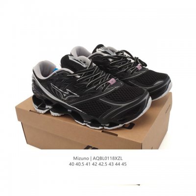 公司级 Mizuno 美津浓 复古时尚休闲舒适减震运动跑步鞋 美津浓Wave机械缓震，可以说是机械缓震跑鞋科技的翘楚。有着非凡的适应性，有着充分而持久的缓震能力