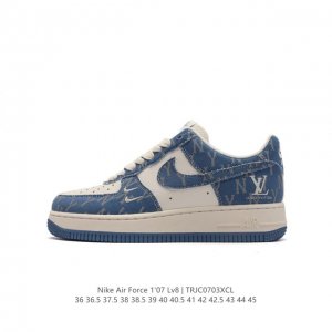 公司级 Louis Vuitton x Nike Air Force 1 Low 路易威登联名 耐克 空军一号 AF1 低帮百搭休闲厚底增高运动板鞋。柔软、弹性
