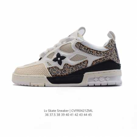 新款公司级 Lv Skate Sneaker 路易威登 水钻系带 时尚低帮 2025年新款运动板鞋 蛇年限定 2025 Lv 路易威登 Skate豹纹铆钉休闲运 - 点击图像关闭