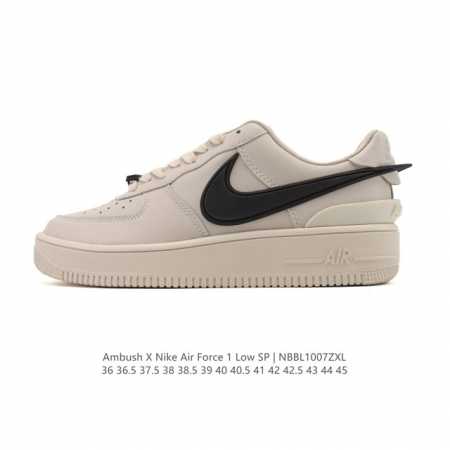 特价 耐克 空军一号 Af1 低帮休闲板鞋 Ambush X Nk Air Force 7 Low Sp 空军一号联名标志性的Swoosh延伸至鞋跟之外，鞋舌和 - 点击图像关闭