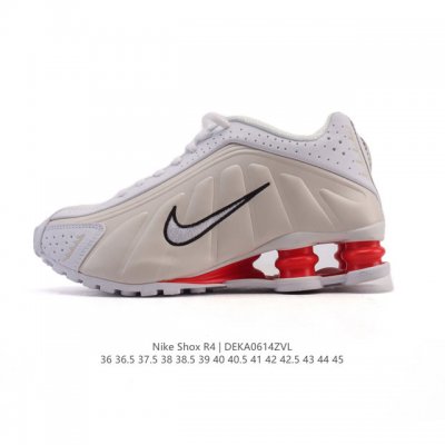 新品 耐克 Nike Shox R4 科技感运动鞋。金属质感鞋面 + 超大气柱 球鞋！Nike Shox R4上脚超炫酷Nike Shox R4十年经典鞋款，复