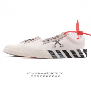 公司级 独家实拍Off-White Out Of Office 低帮系带时尚板鞋 厚底增高小白鞋 街头运动元素 双色设计 标志性Arrows图案标志性Zipti