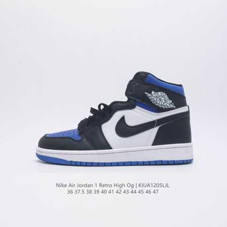 真二层 耐克 Nike Air Jordan 1 Retro High Og 乔丹一代aj1 乔1 Aj1 高帮篮球鞋复刻运动鞋 皮面高帮板鞋的设计灵感源自运动 - 点击图像关闭
