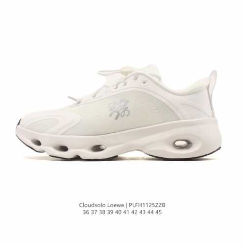 新品 Loewe与On昂跑联名运动鞋Loewe罗意威 X On昂跑 联名款 秋冬新款 老钱风显贵跑鞋 Cloudsolo 圆头抽绳 低帮 生活休闲鞋。Cloud