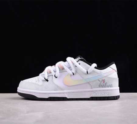 Nk Dunk Low 定制款 达芬奇 星黎闪翼 简约黑白灰 Sb绑带低帮休闲板鞋 Cw1 - #整体配色为黑白灰 鞋带为麻绳鞋带 整体vibe风做旧 整鞋简约 - 点击图像关闭