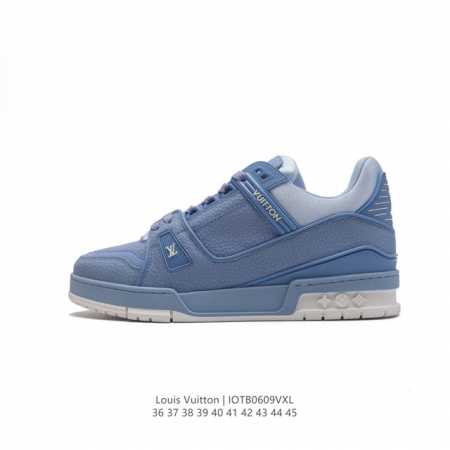 路易威登 Louis Vuitton Lv路易威登板鞋 时尚运动鞋 潮厚底增高鞋 。舒适防滑底和百搭性霸屏整个时尚娱乐圈，细节调整完美主义！鞋面采用柔软皮革鞋面 - 点击图像关闭