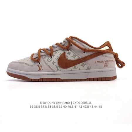 特价 耐克 Nike Dunk Low Retro 运动鞋复古板鞋 解构绑带 双鞋带 路易威登联名，作为 80 年代经典篮球鞋款，起初专为硬木球场打造，后来成为 - 点击图像关闭