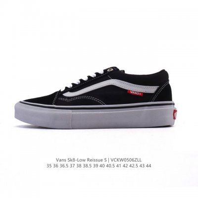 万斯 Vans Sk8-Low 经典款 小红书爆款低帮休闲帆布拼接硫化板鞋 工艺：硫化1:1 重量1:1、真标、原钢印、材质标、鞋型标、合格证 尺码：35 36