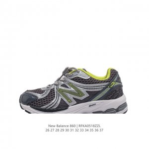 童鞋 Nb 新百伦 New Balance Ml860 V2 系列儿童运动鞋 复古老爹风休闲运动慢跑。采用丝光猪巴皮革拼接透气网眼织物鞋面t-Beam大底提供足