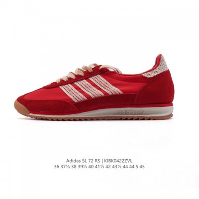 阿迪达斯Adidas Sl 72 Shoes 经典复古薄底运动鞋T头鞋 三叶草复古休闲跑步鞋休闲运动鞋 这款经典运动鞋携复古型格，来访你的活力日常 采用皮革织物