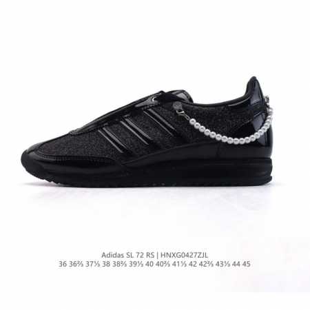 公司级 阿迪达斯Adidas Sl 72 Shoes 经典复古薄底运动鞋T头鞋 亮片鞋面 珍珠吊坠 三叶草复古休闲跑步鞋休闲运动鞋 这款经典运动鞋携复古型格，来 - 点击图像关闭