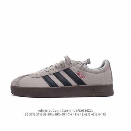 阿迪达斯 Adidas Vl Court Classic Shoes 运动休闲板鞋德训鞋 T头鞋 这款adidas经典运动鞋，以经典造型塑就百搭风格。灵感源自a - 点击图像关闭