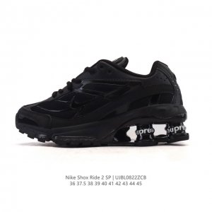 新品 耐克Nike Shox Ride 2 织物 防滑耐磨 复古 跑鞋 气垫缓震运动篮球鞋 Shox系列：舒适与时尚的完美结合，这款现代经典之作，凭借脚跟下方的