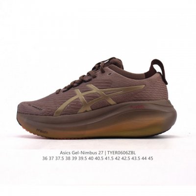 公司级 Asics亚瑟士升级Gel-Nimbus 27男女款跑鞋透气缓震回弹跑鞋N27跑步鞋该鞋款专为提高跑者舒适度和运动表现而设计，搭载了新型鞋面材料和更强的