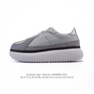 新品 Onitsuka Tiger 鬼塚虎 Delecity 鞋帮高度 低帮 功能 平衡,支撑,增高,耐磨 运动系列 时尚休闲松糕跟 厚底增高小白鞋。Onits