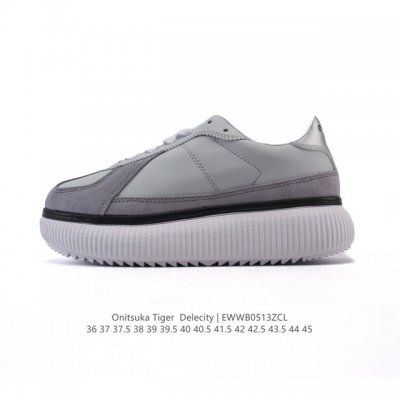 新品 Onitsuka Tiger 鬼塚虎 Delecity 鞋帮高度 低帮 功能 平衡,支撑,增高,耐磨 运动系列 时尚休闲松糕跟 厚底增高小白鞋。Onits