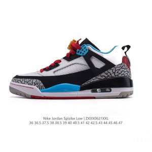 公司级 耐克 Nike Jordan Spizike Low 经典爆裂纹复古运动篮球鞋！全新低帮造型吸睛！整双鞋在融合了 Air Jordan 经典鞋款中的标志
