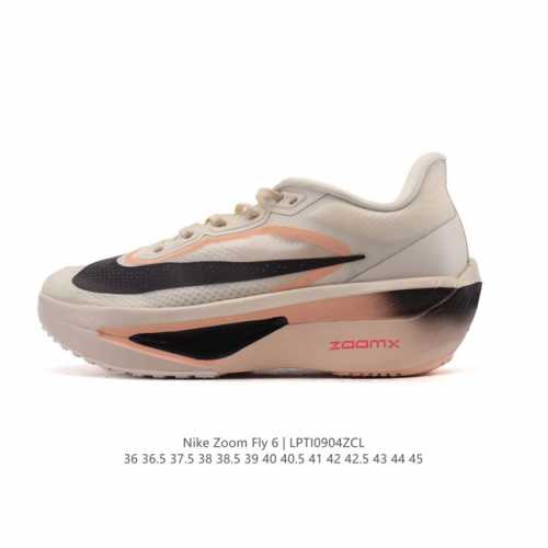 公司级 Nike耐克Zoom Fly 6 马拉松碳板米黑跑步鞋男女同款运动鞋Fn8455-001春新款Zoom Fly 6 prm缓震轻便跑步鞋。这款鞋在继承了