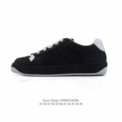 200 【公司级】Gucci 古驰 百搭休闲运动板鞋。明星同款 小红书爆款 闪钻鞋面 小白鞋 厚底增高男士运动鞋 真标 2025Ss新色，经典高奢品牌Gucci