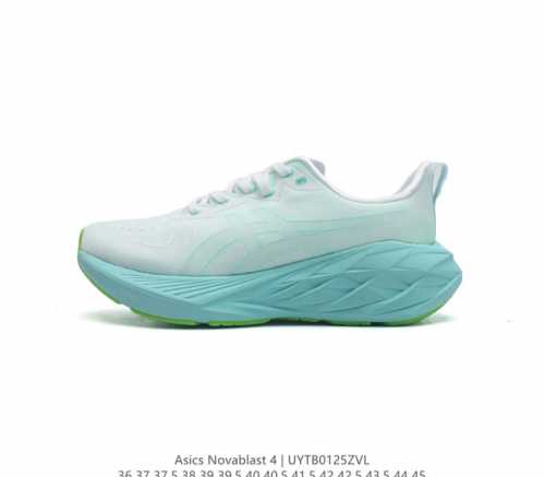 Asics 亚瑟士novablast4男女士运动鞋 缓震回弹透气耐磨跑鞋 一鞋一科技 Novablast 4 跑鞋中底同时实现厚软轻弹 主要科技 Ff Blas