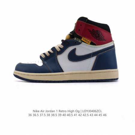 耐克 男女同款运动板鞋 Nike Air Jordan 1 Retro High Og 乔丹一代Aj1 乔1 Aj1 篮球鞋复刻运动鞋。皮面高帮板鞋的设计灵感源 - 点击图像关闭