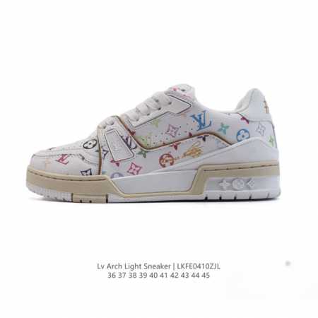 公司级 路易威登 Louis Vuitton Lv路易威登板鞋 时尚运动鞋潮厚底增高男女鞋。舒适防滑底和百搭性霸屏整个时尚娱乐圈，细节调整完美主义！采用柔软皮革 - 点击图像关闭