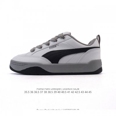 puma 彪马 男女运动板鞋，原楦原纸版开发版型，采用环保纤维革组合翻毛皮饰片鞋面材质，外置耐磨橡胶大底蕾哈娜同系面包鞋太好看了！彪马Puma Park Lif