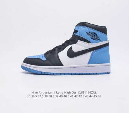 耐克 Nike Air Jordan 1 Retro High Og 乔丹一代篮球鞋复刻运动鞋 皮面高帮板鞋的设计灵感源自运动夹克 带你重温入选球队时刻 采用经 - 点击图像关闭