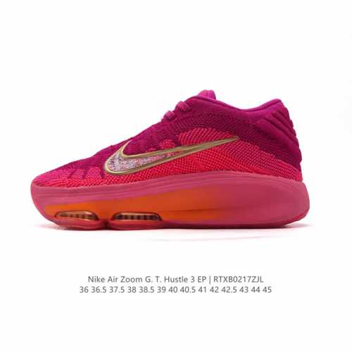 公司级 耐克 Nike Air Zoom G.T.Hustle 3 Ep防滑耐磨 运动中帮篮球鞋 男女士厚底增高运动鞋跑鞋。鞋底搭载全掌型 Zoom Air 缓