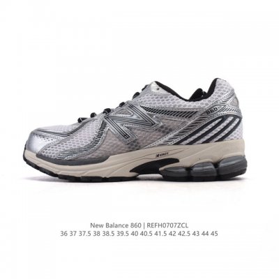 真标 Nb 新百伦 New Balance Ml860 V2 系列复古老爹风休闲运动慢跑。采用丝光猪巴皮革拼接透气网眼织物鞋面T-Beam大底提供足步弓支撑，保