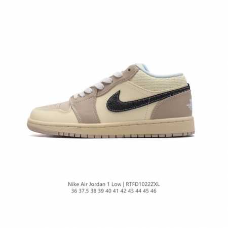 耐克 乔丹Air Jordan 1 Low AJ1 乔1 乔丹1代aj1 低帮复古文化休闲运动篮球鞋。从1985 年面世的元年款汲取设计灵感，采用简洁大方的经典 - 点击图像关闭