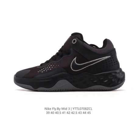 新品 耐克 Nike Fly By Mid 3 简约百搭 减震防滑耐磨圆头系带 织物 支撑轻便回弹 实战篮球鞋 中帮 男款运动跑步鞋。这款运动鞋采用柔软的回馈泡 - 点击图像关闭
