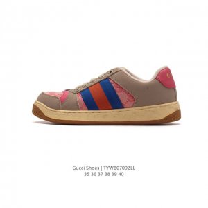 特价 古驰女鞋 Gucci Screener系列做旧脏脏鞋时尚厚底增高复古板鞋潮运动鞋，复古学院风款式与融入怀旧运动服风格的面料风靡数十年，不同风格演绎出的协奏