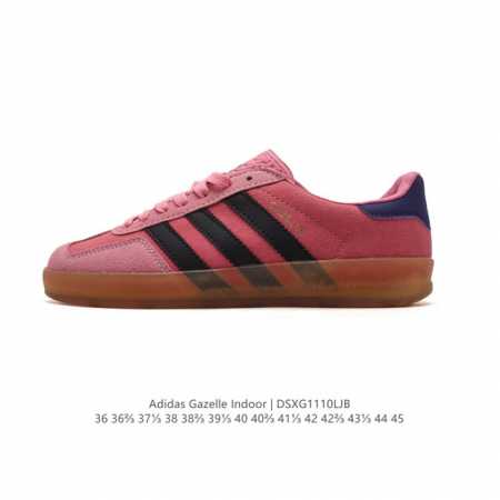 真标 阿迪达斯 Adidas Originals Gazelle Indoor复古三叶草防滑透明橡胶板鞋经典运动鞋。这款经典鞋,忠于原版设计,缀撞色三条纹和鞋跟 - 点击图像关闭