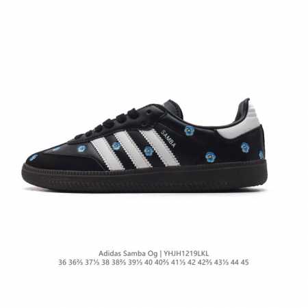 公司级 阿迪达斯 德训鞋 Adidas Originals Samba Og Shoes 经典运动鞋小白鞋 T头鞋 男女板鞋 鞋面刺绣花朵 彰显休闲摩登风情的时 - 点击图像关闭