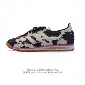 新品 阿迪达斯 Adidas 三叶草男女鞋 Sl 72 Cow 运动鞋休闲鞋阿迪达斯奶牛印花鞋，配色绝美！鞋面采用黑白相间的人造牛皮材质，打造出独特的视觉冲击力