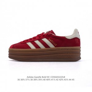 140 【真标】阿迪达斯（Adidas）2025年新款 新年红鞋子 三叶草 Gazelle Bold复古怀旧风厚底增高运动板鞋潮。阿迪达斯万年不败的人气鞋款Ga