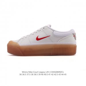 Nike 耐克 Court Legacy Lift 男女士运动鞋 运动厚底小白鞋 复古休闲鞋，上部和合成的 Strati 重叠,增加纹理、深度和透气性。 刺绣细