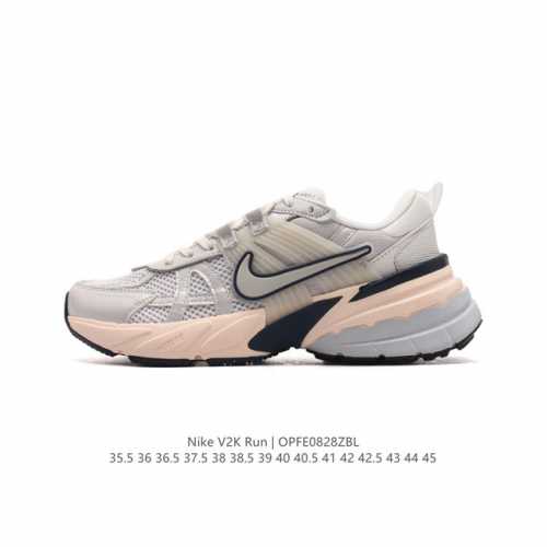 公司级 Nike 耐克 V2K Run 减震防滑 复古低帮运动跑步鞋 超火复古跑鞋，采用太空革组合呼吸网眼布鞋面材质，搭载正确4层组合底模，嵌入tpu加固稳定模