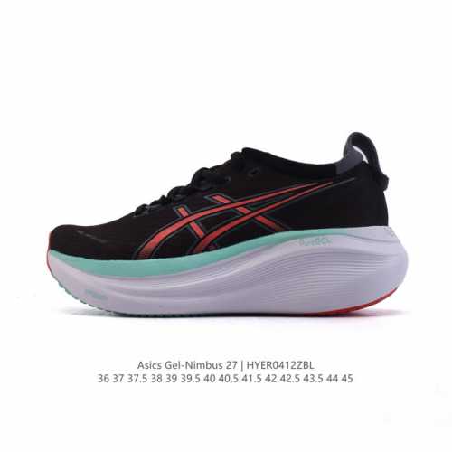 公司级 新品 Asics亚瑟士升级Gel-Nimbus 27男女款跑鞋透气缓震回弹跑鞋N27跑步鞋该鞋款专为提高跑者舒适度和运动表现而设计，搭载了新型鞋面材料和