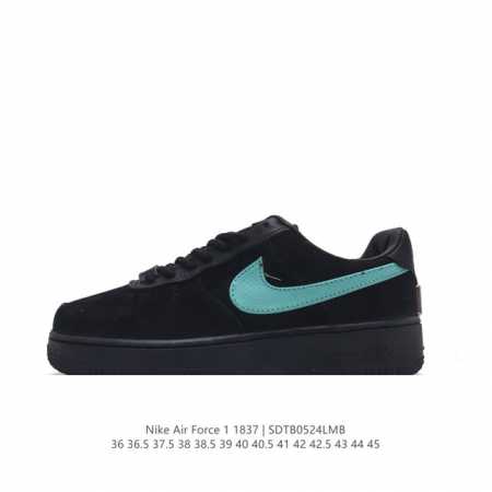 联名奢侈品大牌-蒂芙尼 Tiffany & Co. X Nike Air Force 1 Low Sp”1837“空军一号经典低帮百搭休闲运动板鞋“联名黑蒂芙尼 - 点击图像关闭