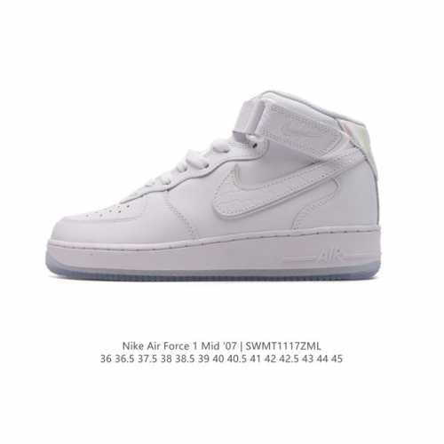 Nike Air Force 7 Mid Af1耐克 空军一号 Af1 中帮 魔术贴 厚底增高运动板鞋 原楦头原纸板 打造纯正空军版型。专注外贸渠道 全掌内置蜂
