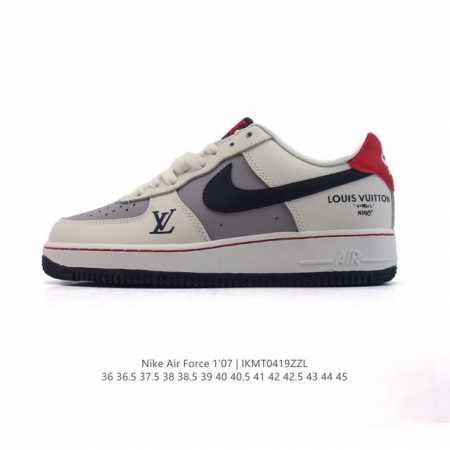 耐克 Nike Air Force 7 Low 2025新年新款 空军一号含气垫 小白鞋 路易威登联名 低帮百搭厚底增高休闲运动板鞋。柔软、弹性十足的缓震性能和 - 点击图像关闭