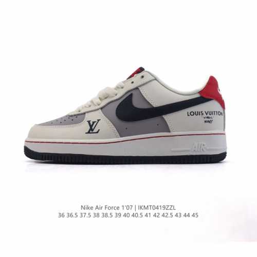 耐克 Nike Air Force 7 Low 2025新年新款 空军一号含气垫 小白鞋 路易威登联名 低帮百搭厚底增高休闲运动板鞋。柔软、弹性十足的缓震性能和