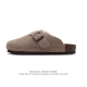 公司级 德国百年知名鞋履品牌 博肯birkenstock Boston Vl 勃肯绒面 加绒加毛 秋冬新款 金属针扣软木底包头拖鞋 牛皮革质地柔软 搭配可调节鞋